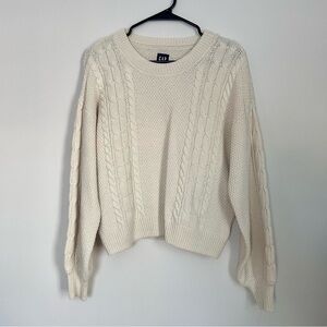 GAP Women's Ivory Cable Knit Sweater